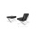 Chaise en cuir noir en cuir inoxydable aux jambes en acier inoxydable